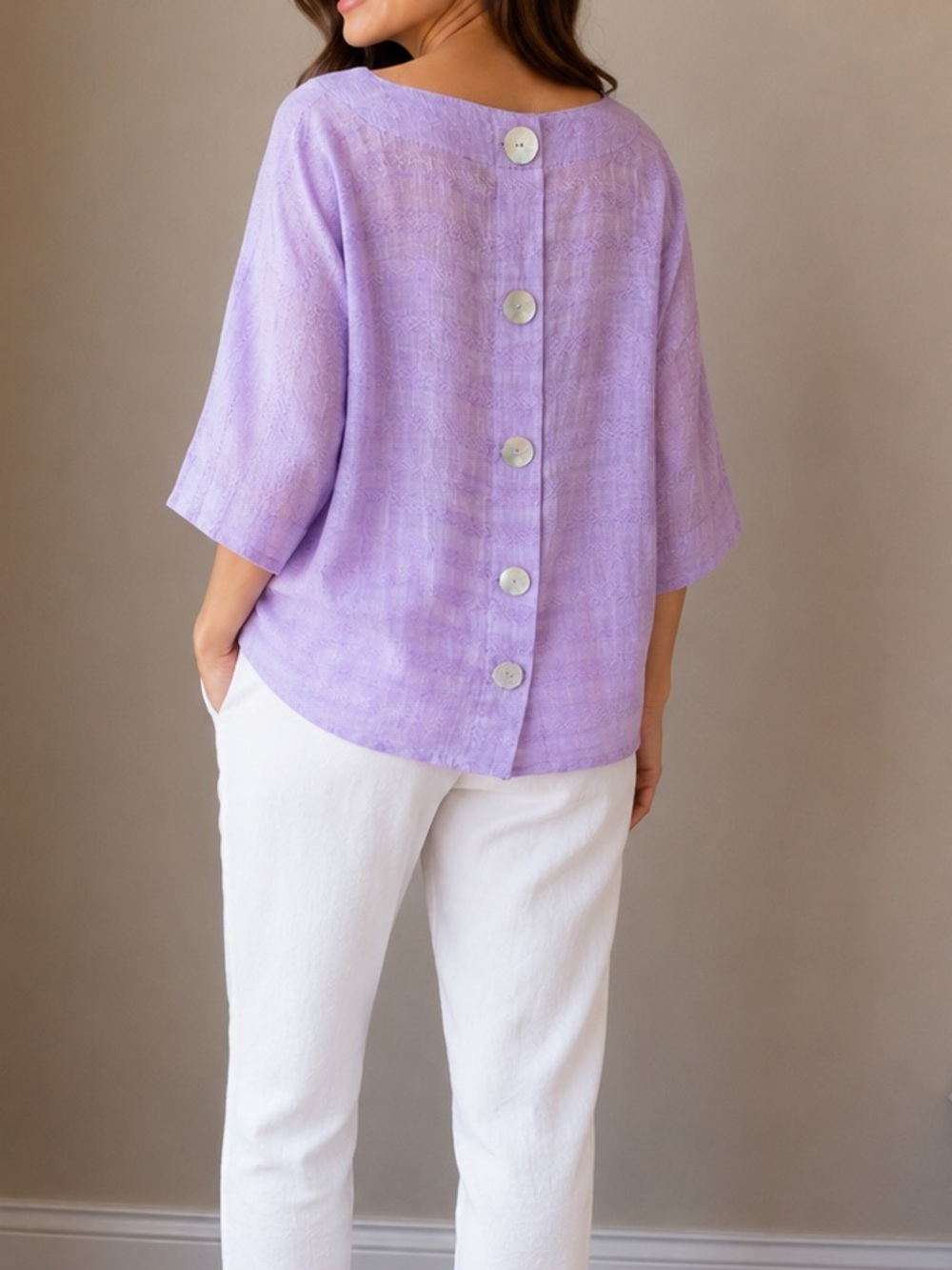 Linen back button PTP 22 Top 🇮🇹
